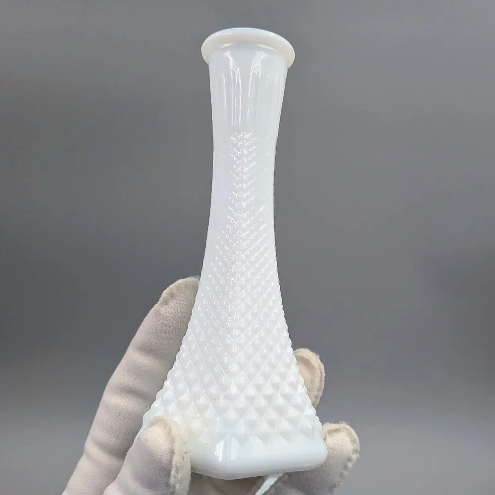 Sweet Collection of 6 Vintage Milk Glass Bud Vases |  Cottagecore Decor - Picture 5 of 13